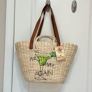 Margaritaville Straw Tote “Wastin Away Again”, NWT